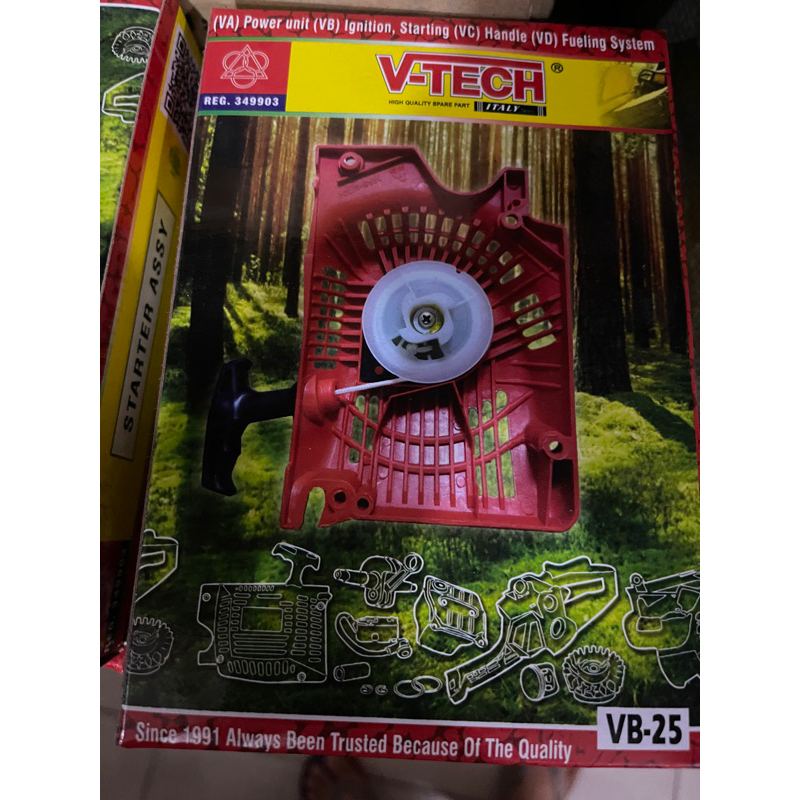 RECOIL STARTER DOUBLE PER KAP ENGKOL CHAINSAW 5200 5800