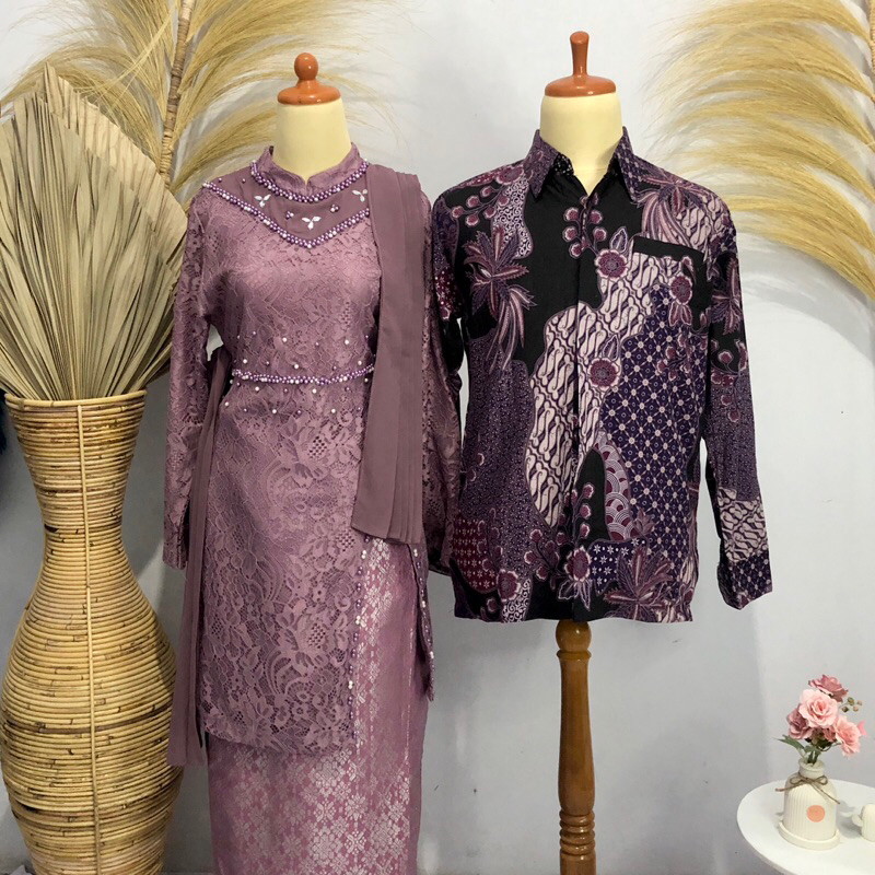 Kebaya Alana Couple Dusty Purple | Kebaya Lamaran Kebaya Kondangan [deyra.official]
