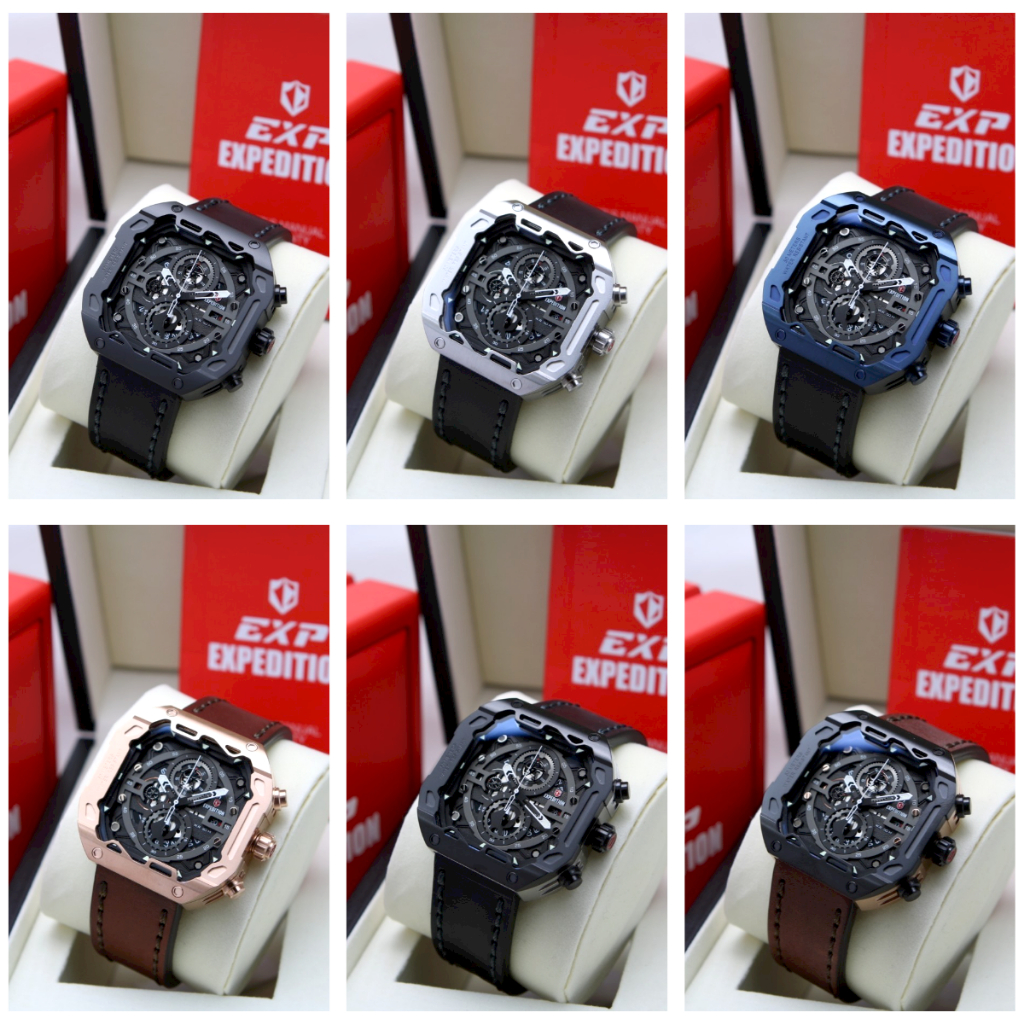 JAM TANGAN PRIA ORIGINAL EXPEDITION E6826 / 6826 - TALI KULIT