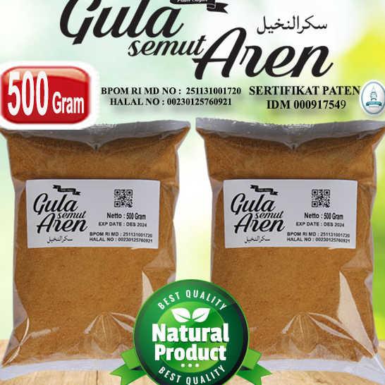 

Ready Pondok Aren Gula Aren Asli Semut Bubuk Palm Sugar 500 Gram Murah