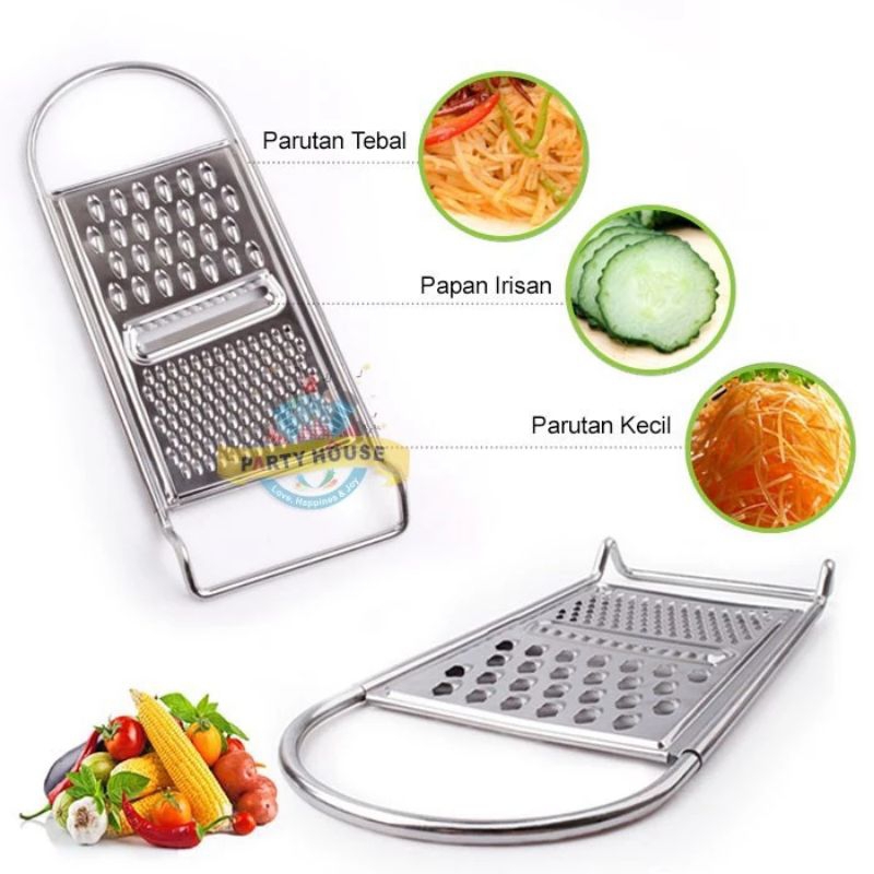 Parutan Keju Jumbo 3 in 1 - Parutan Buah keju Sayur Stainless steel