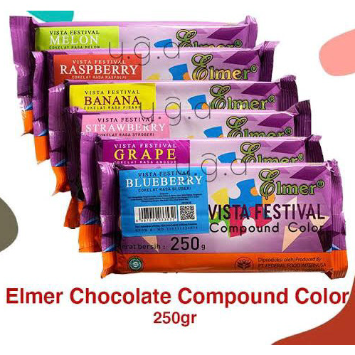 

Best Elmer Chocolate Compound Color 250gr / Cokelat Blok Warna 250gr Baru