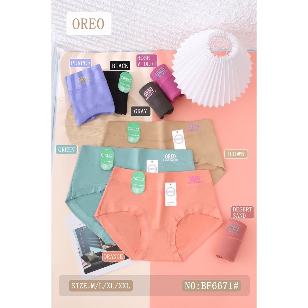 6PCS Celana Dalam Wanita Cotton Premuim LUPO OREO Underwear Art 6671