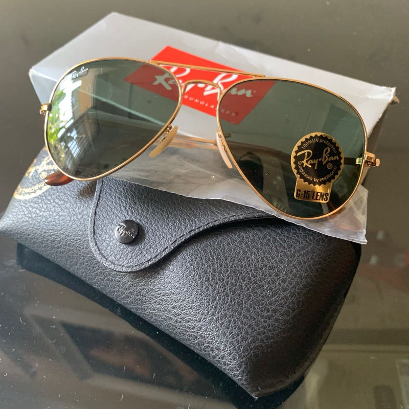 Kacamata Rayban Aviator Gold RB3689 Ori 100%