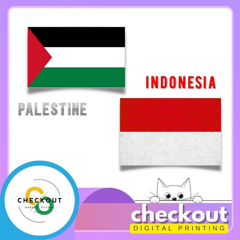 

50PCS Stiker Pipi Palestina / Sticker Palestine / Tempelan Pipi Palestina / Stiker Bendera Indonesia / Palestine Indonesia Flag Sticker