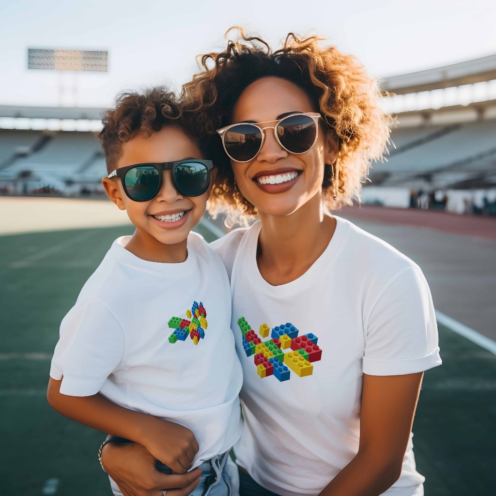 KAOS COUPLE KELUARGA FAMILI AYAH IBU ANAK LAKI-LAKI PEREMPUAN SANTAI PREMIUM DISTRO MOTIF LEGO MAINA