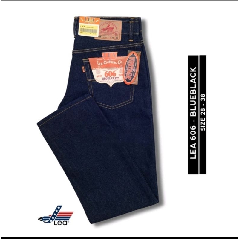 celana panjang pria jeans Lea 606 standar REGULER 33-38