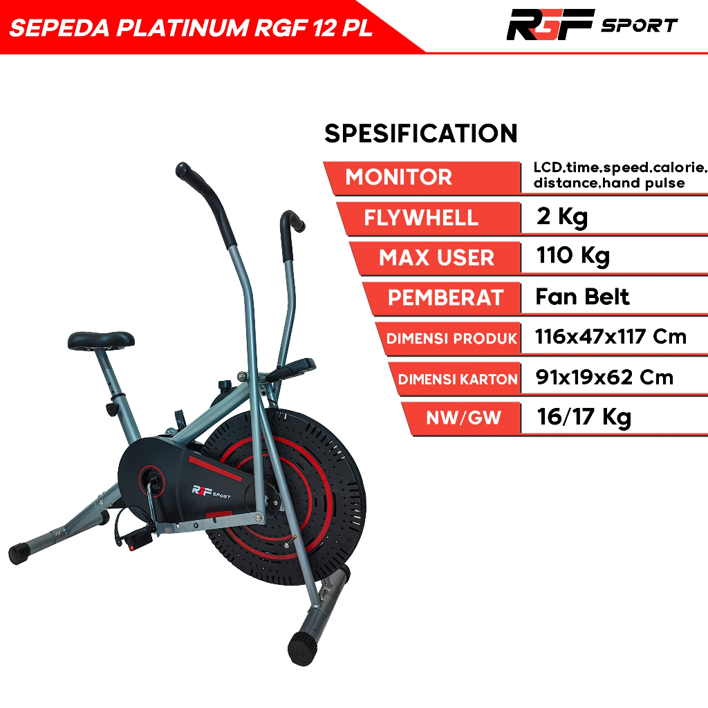 Alat Fitness Sepeda Statis Platinum Bike RGF SPORT - 12 PL