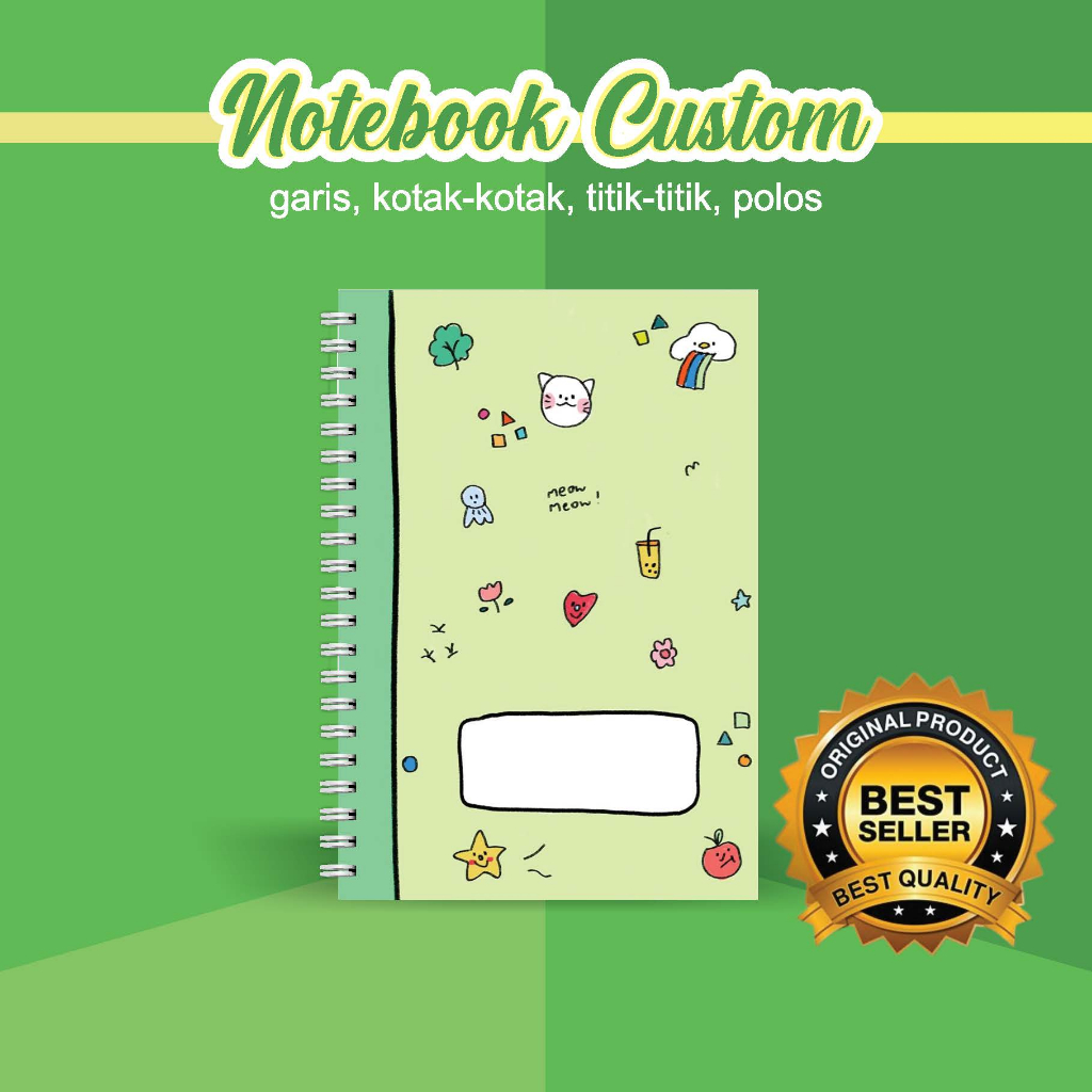 

NOTEBOOK A5 CUSTOM CATATAN/JURNAL BOOKPAPER GRID/KOTAK2#DOTTED/TITIK2#BLANK/POLOS