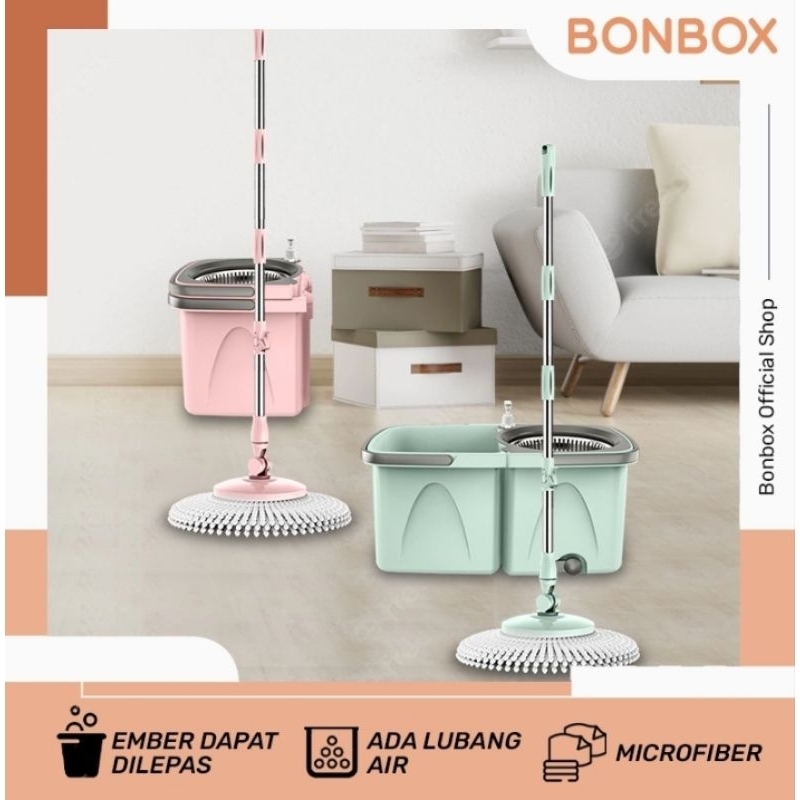 ALAT PEL BONBOX SUPER MOP KAIN FIBER DENGAN SPIN MOB BCT706