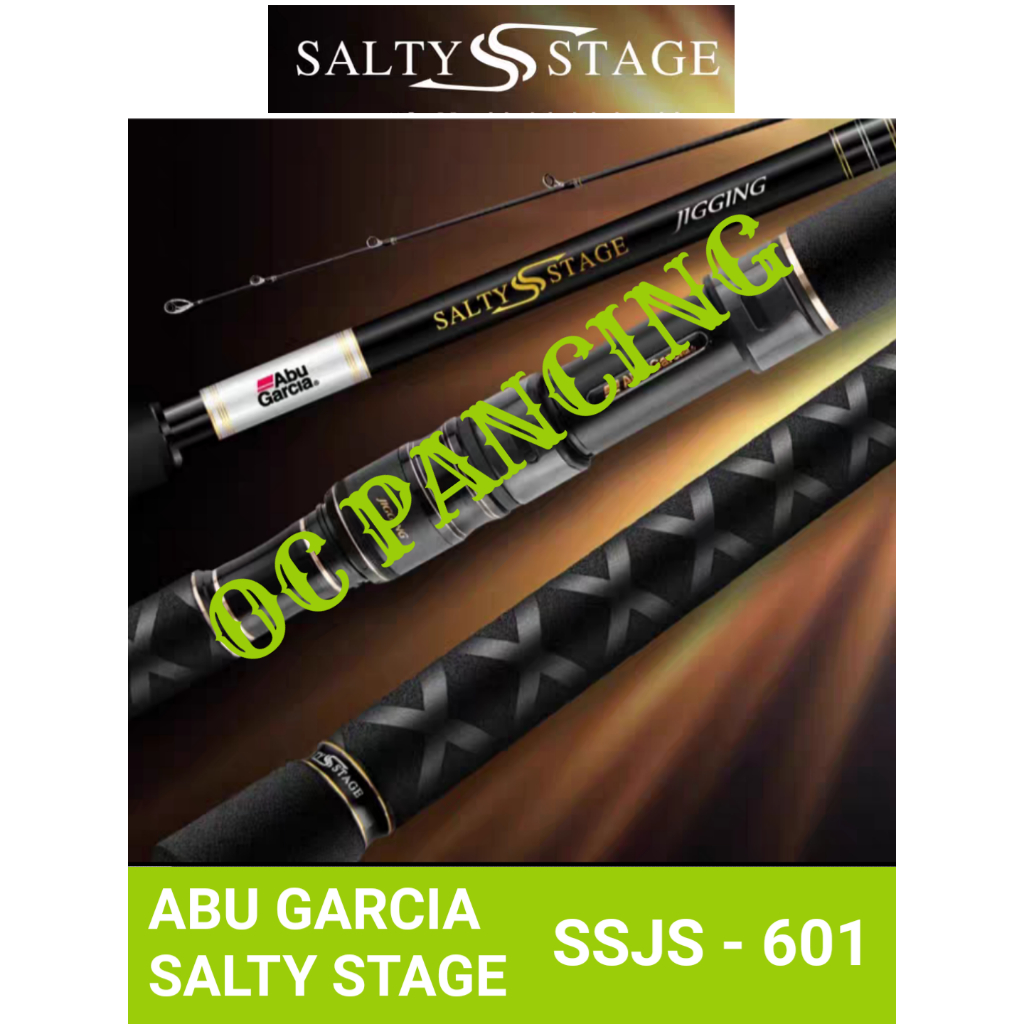 BLACK ABU GARCIA SSJS 601 salty stage jigging joran overhead spinning rod jigging BARU