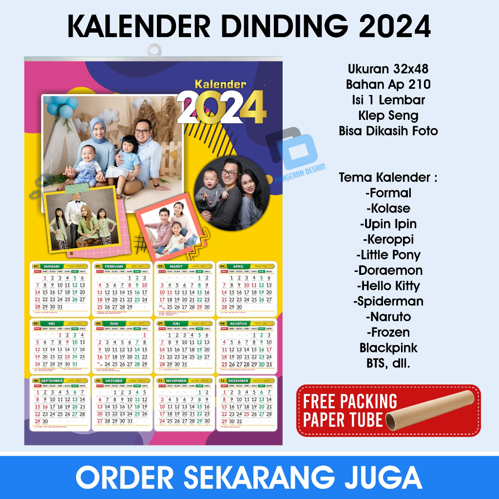 

Kalender Dinding Karakter 2024 Custom Bisa Dikasih Foto Sendiri Model Terbaru Kekinian