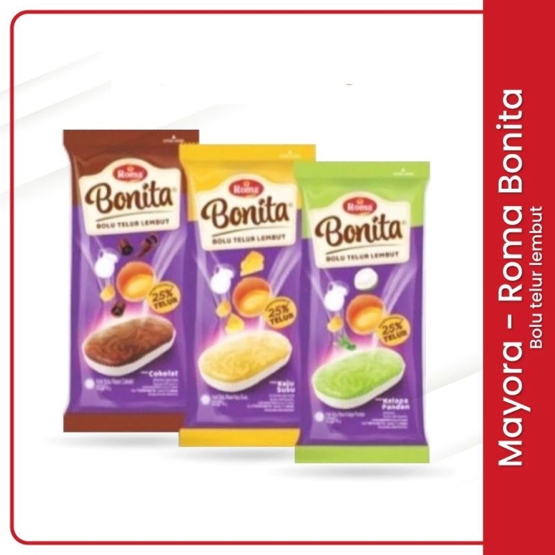 

Roma Bonita Bolu Telur,Lembut 1 Box isi 12 pcs