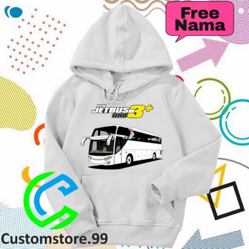 HOODIE ANAK BUS PARIWISATA ASYROF NEW JET BUS 3 UHD (FREE NAMA)