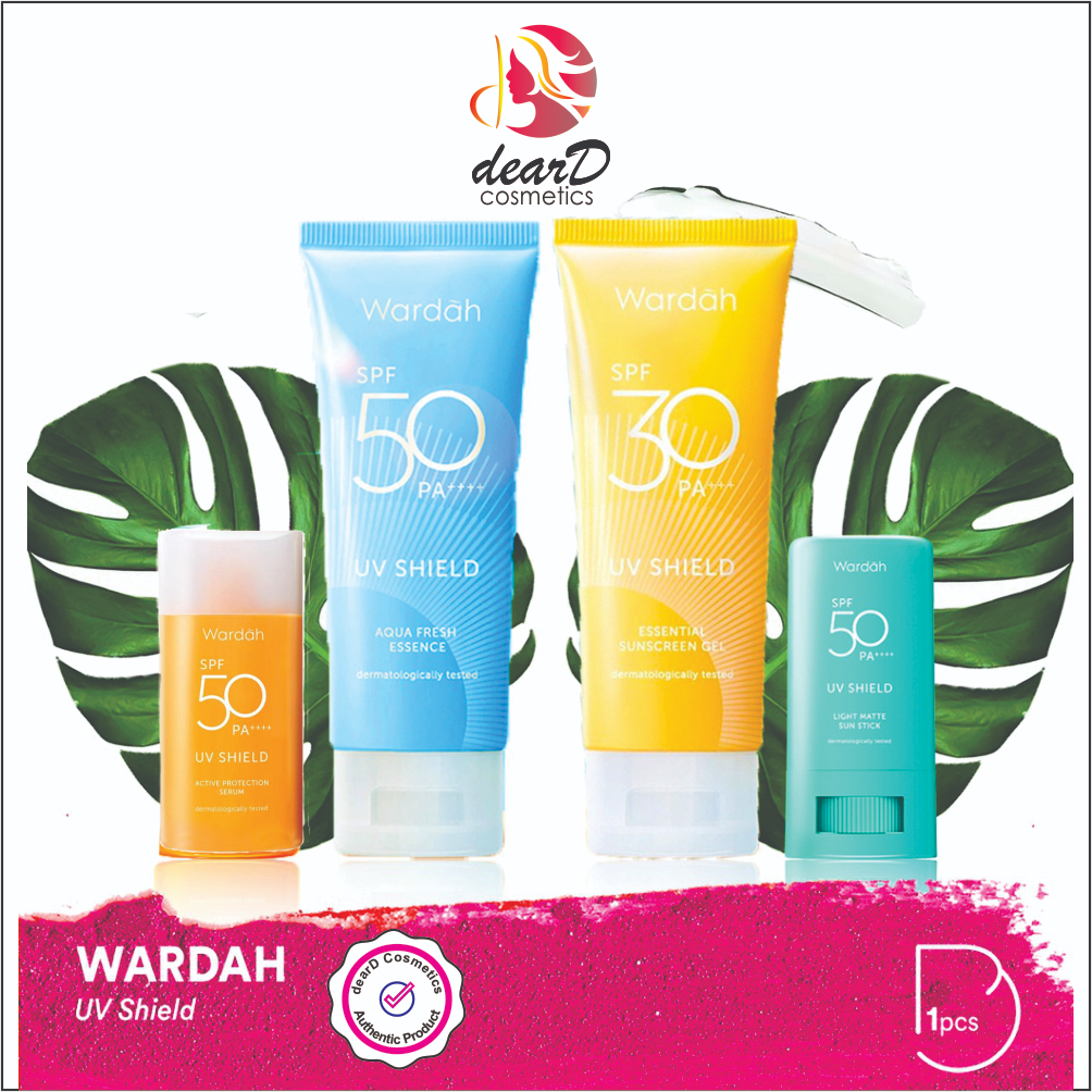 WARDAH UV Shield Indonesia / Sunscreen Spf Sun Stick Gel Aqua Fresh Gel Facial Wash Face Essence Ton
