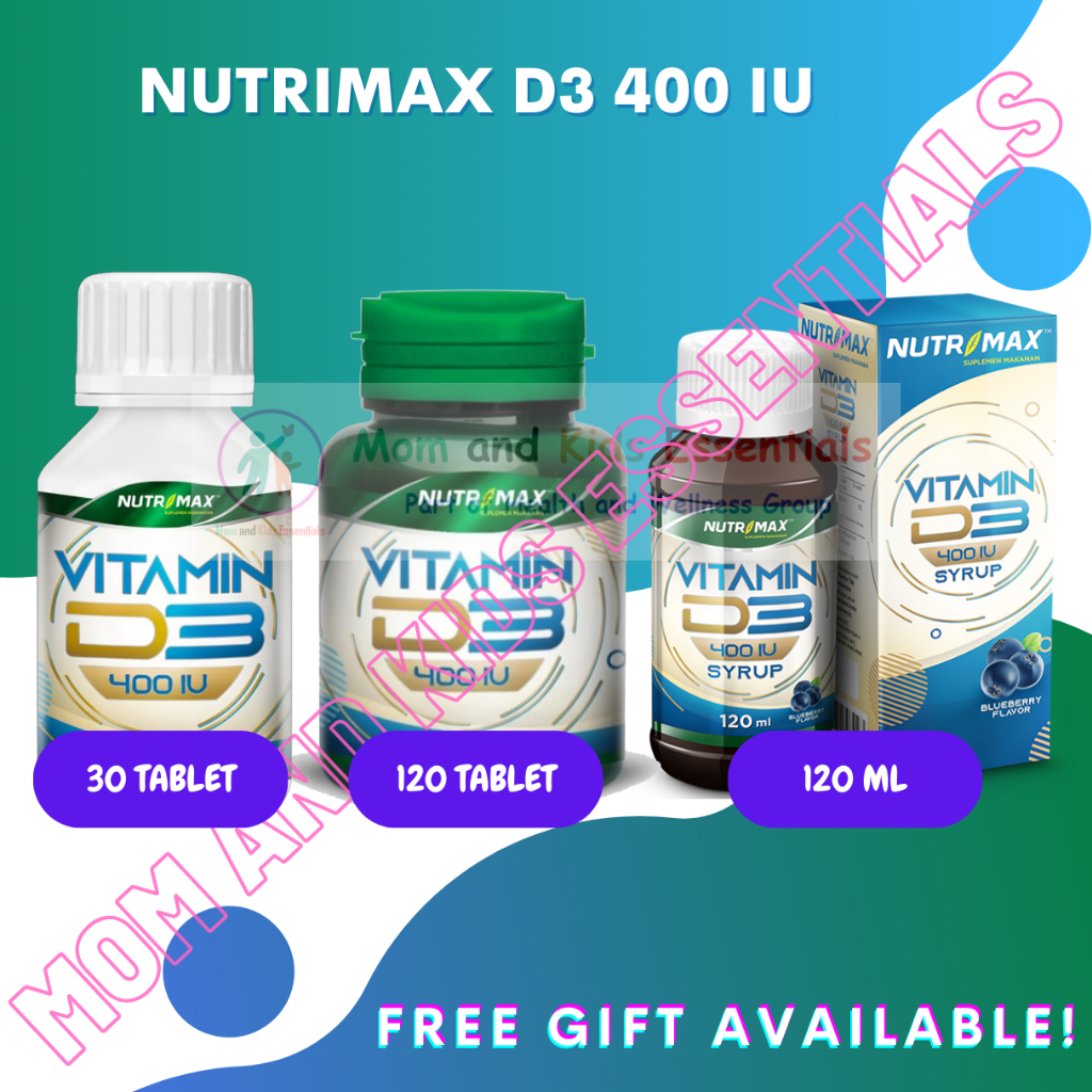 NUTRIMAX D3 400 IU COLLECTIONS 30 TABLET 120 TABLET 120 ML VIT D3 400