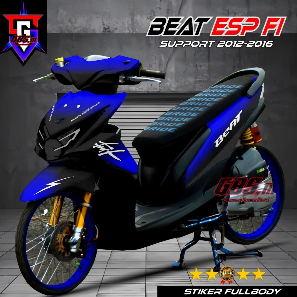 Terbaru Decal Stiker full Body Honda Beat FGM FI 2012 - 2016 Livery Motif Warna