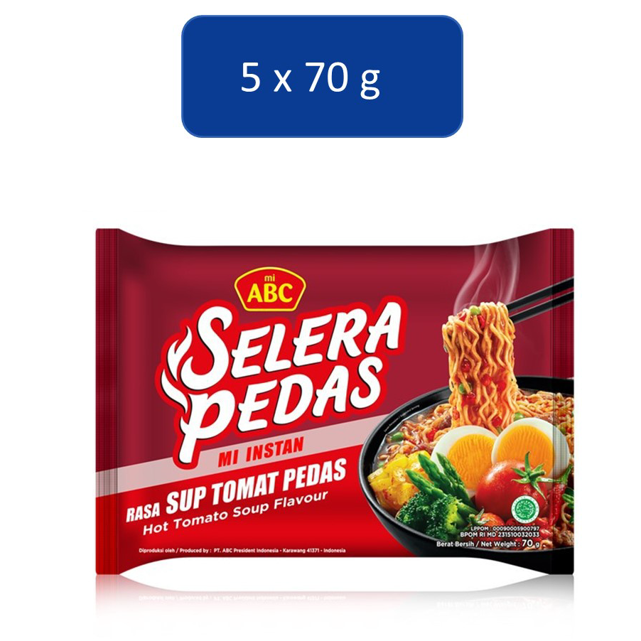 

KYRT5850 ✓ ABC Selera Pedas Mi Instan Rasa Sup Tomat 5x70 gr