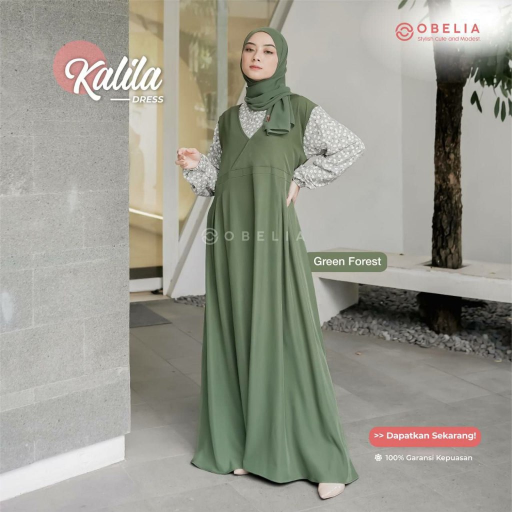 OBELIA - KALILA DRESS  | DRESS WANITA | DRESS MUSLIMAH | GAMIS MUSLIMAH