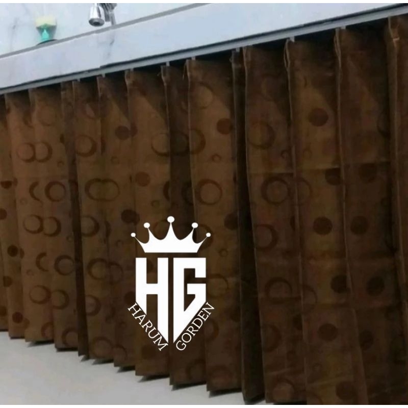 Gorden Kolong Dapur Minimalis Tirai Meja Kompor Model Cantolan Kawat S