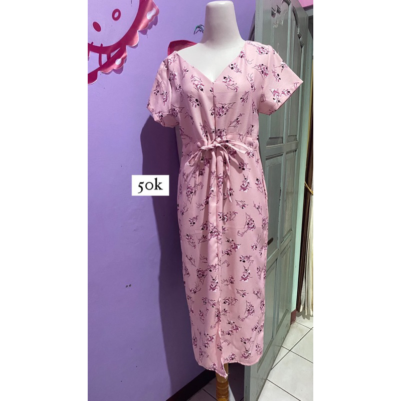 Dress Bunga Pink (PRELOVED)
