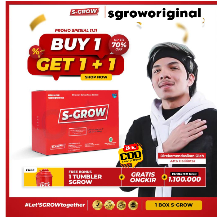 SGROW PENINGGI BADAN 100% ORIGINAL/BISA COD FREE TUMBLER
