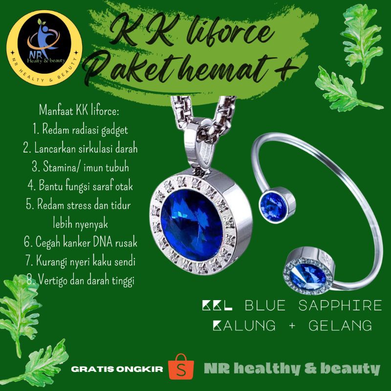Kalung Kk liforce Bracelet Gelang Kesehatan peredam radiasi Original Kk Indonesia terbaru promo