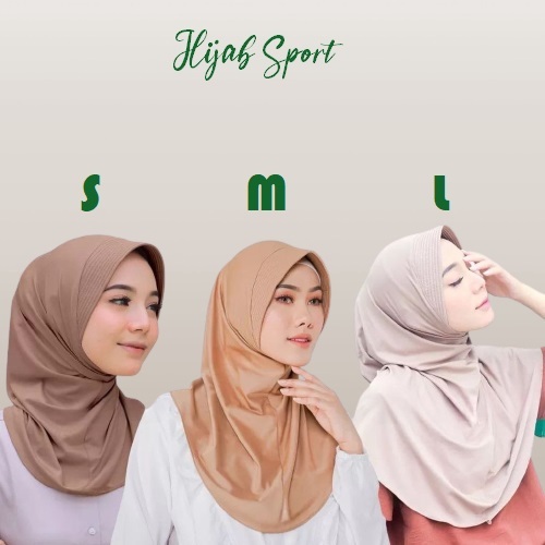 Jilbab Sport Hijab Instan Kudung Kerudung Instan size M dan L