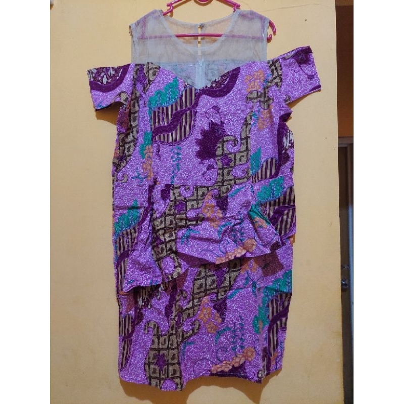 Dress Batik Second Preloved Jumbo Pink