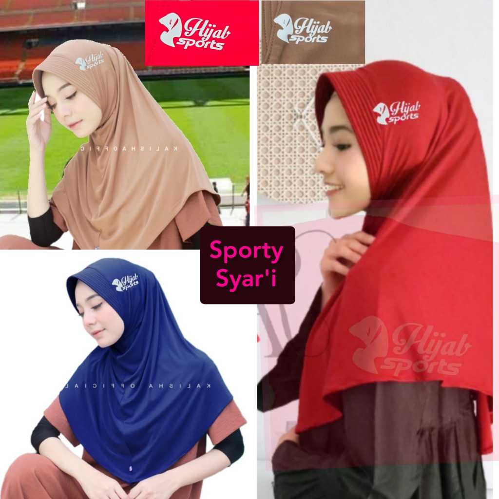 hijab syari'i sporty kerudung panjang olahraga jilbab sport panjang menutup dada khimar pinguin