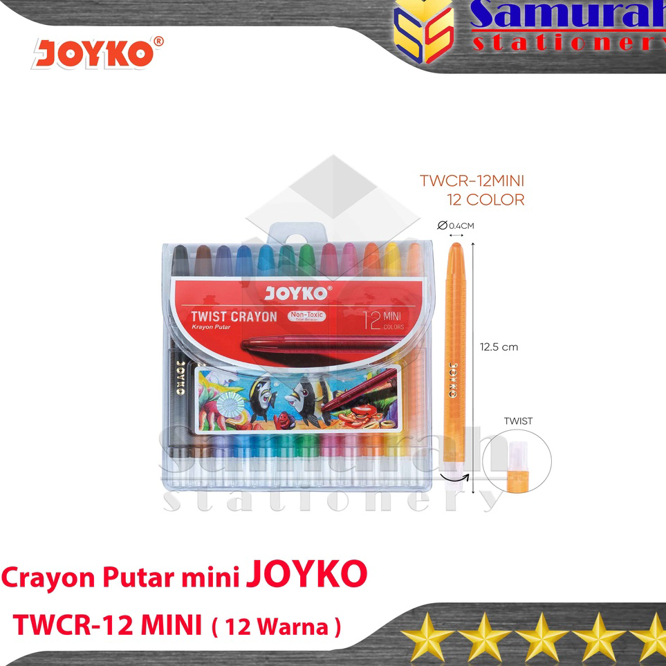 

Super Promo Crayon Joyko TWCR-12 Mini ( 12 Colours ) / Krayon Putar Mewarnai isi 12 Warna Pendek / Twist Oil Pastel TWCR 12s ☍☌✵❂