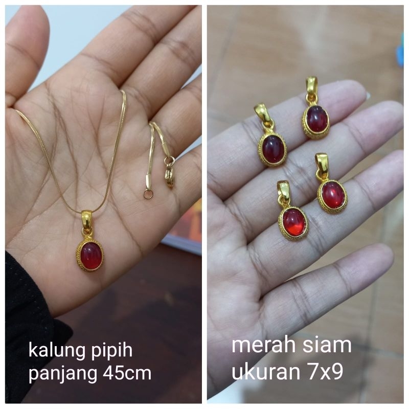 set Liontin merah siam