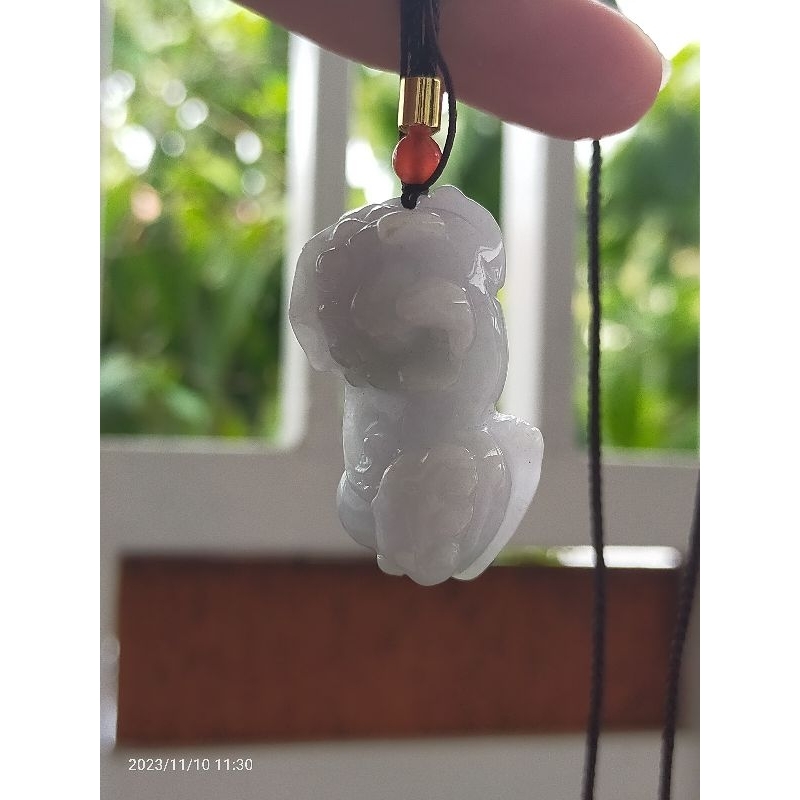kalung Giok burma Pixiu jadeite jade + sertifikat