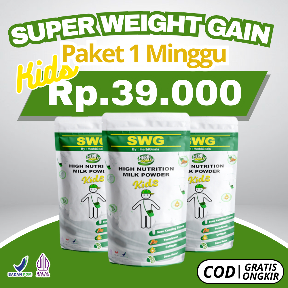 

Super Weight Gain - Susu Penambah Berat Badan Anak-Anak Halal BPOM