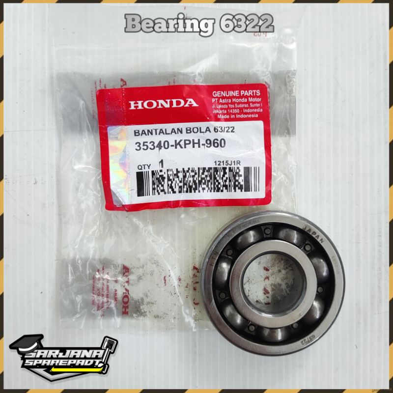 Bearing Bering  Lahar Klaher As Kruk 6322 Motor Honda Kharisma Karisma Supra X 125