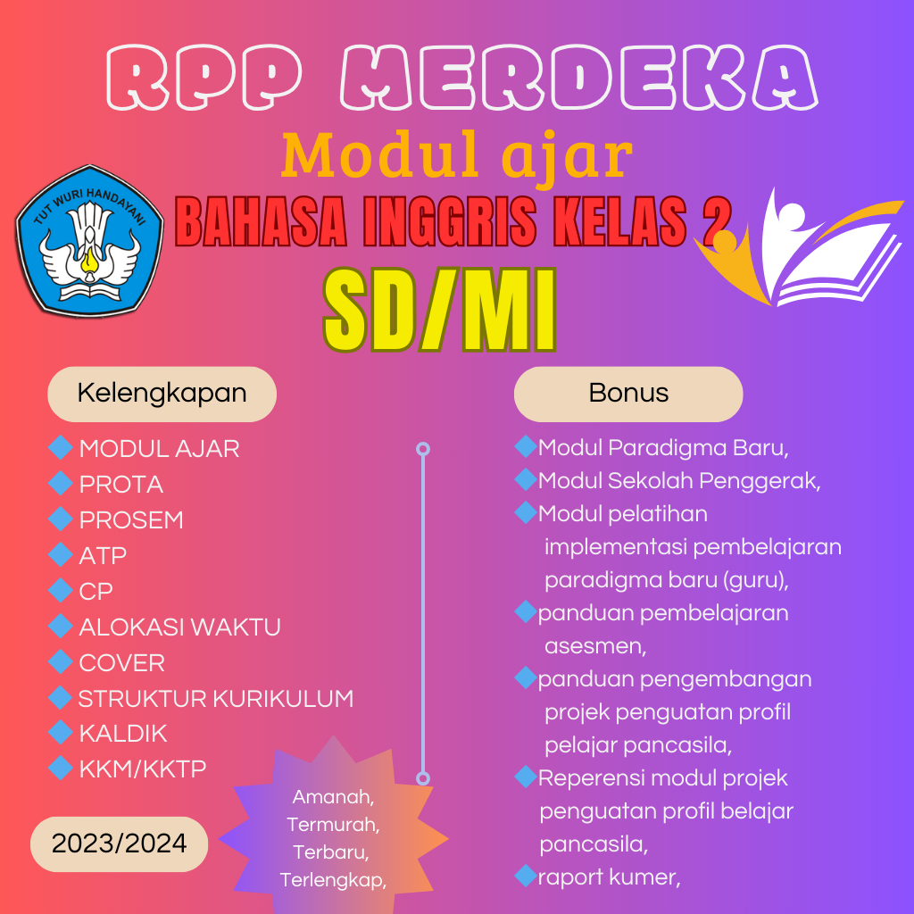 

MODUL AJAR BAHASA INGGRIS KELAS 2 SD/MI KURIKULUM MERDEKA LENGKAP