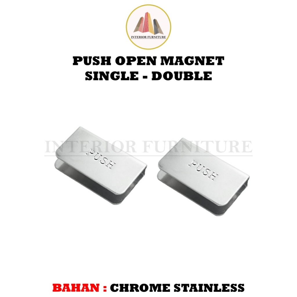 Push Open magnet singel dan double engsel jepit kaca