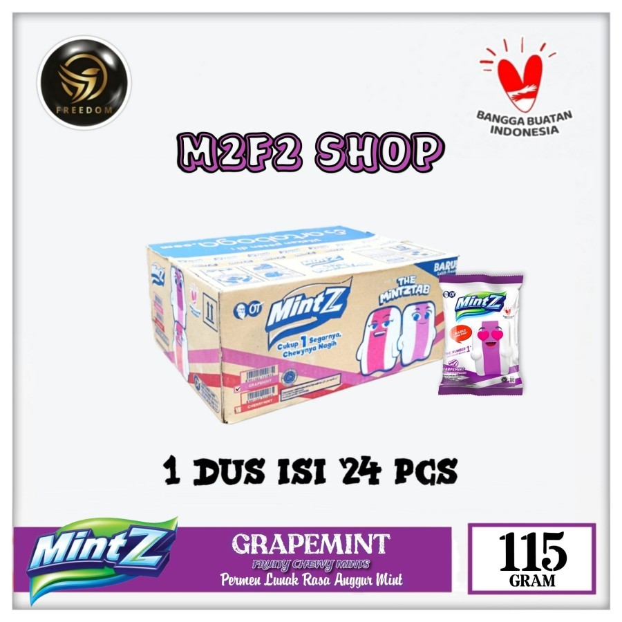 

Mintz Grapemint Fruity Chewy Mints | Permen Lunak Rasa Anggur - 115 gr (Kemasan Karton)