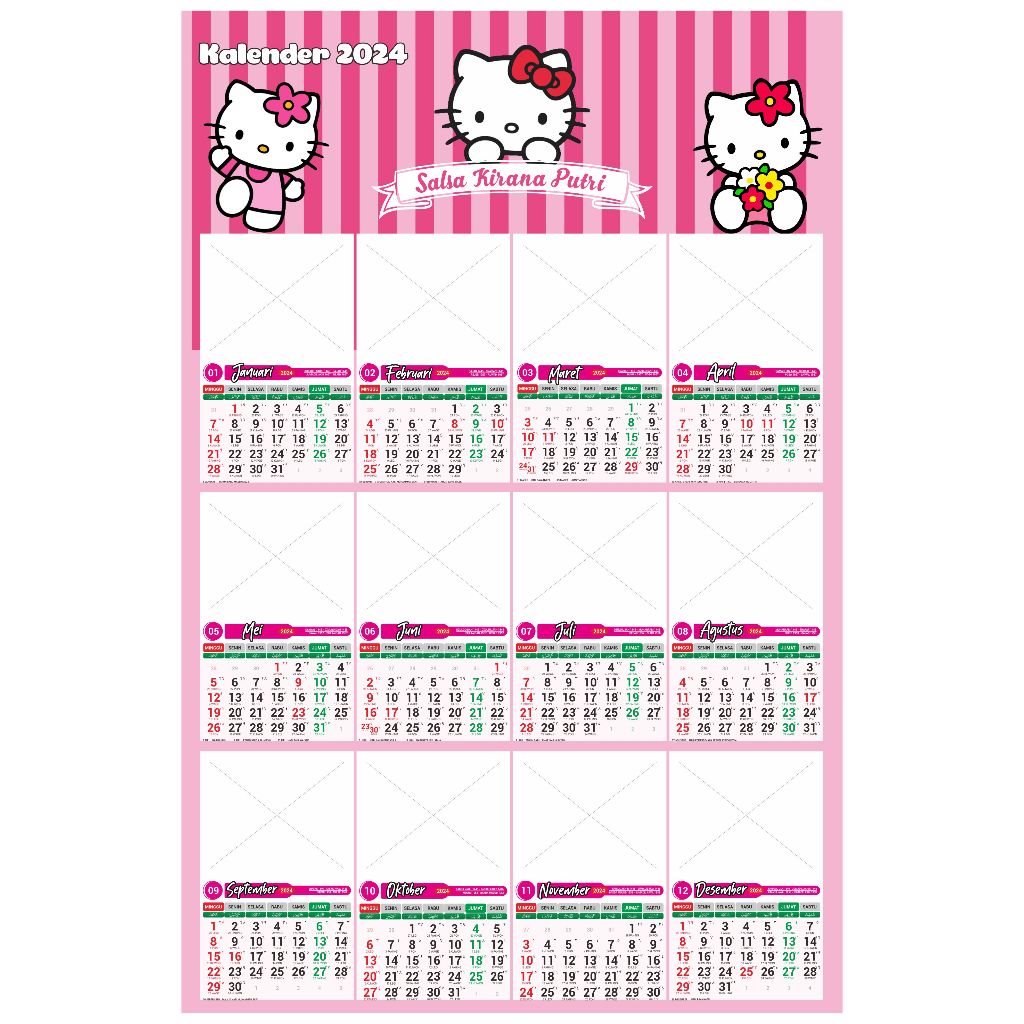 

KALENDER 2024 HELLO KITTY ISI 12 FOTO CUSTOM