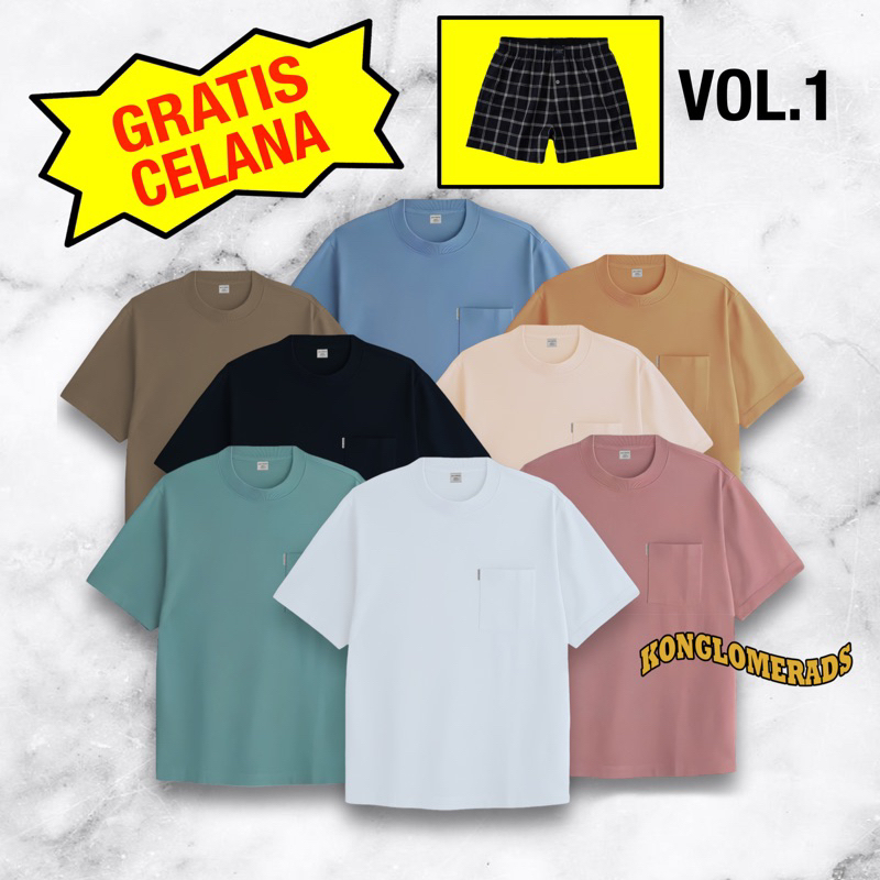 (15 WARNA) Kaos Polos Pocket  // Saku by KONGLOMERADS