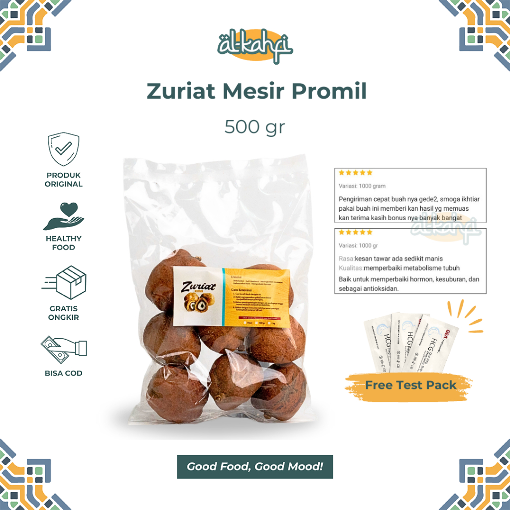 

Buah Zuriat Mesir 500 Gram Promil Free Test Pack Original Doum Mesir