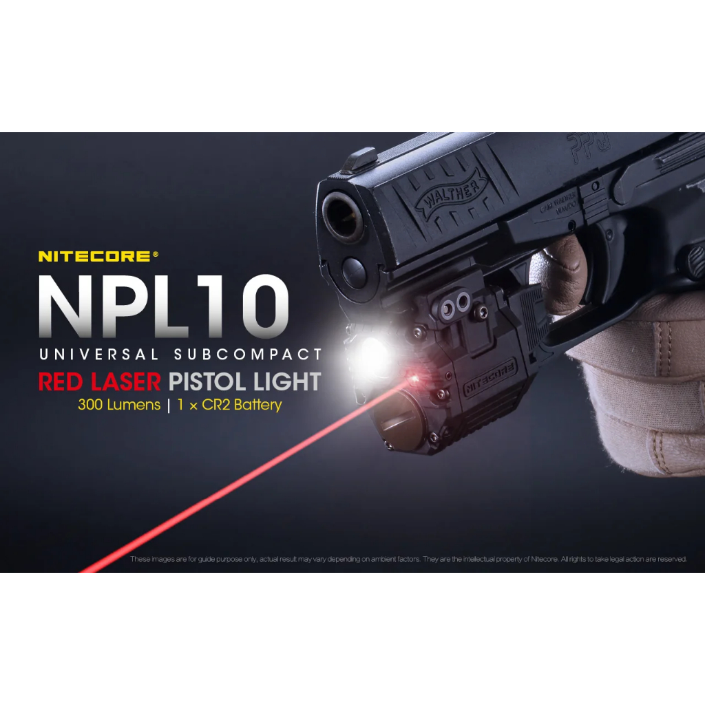 NITECORE Senter Pistol LED Mini Lampu Batre Red Dot Laser Senapan Airsoft gun Tactical Gun Light Cre