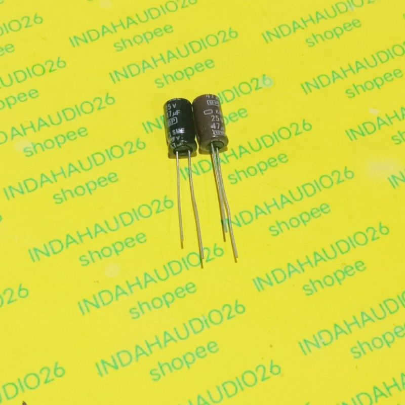 bipolar 47uf 25v d6x12mm BP elko kapasitor elco  np nonpolar