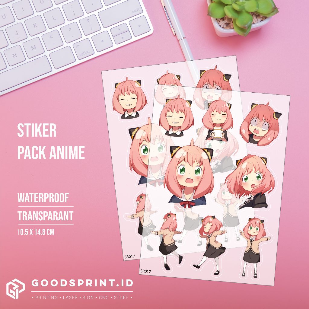 

Stiker Sheet Anya Spy x Family Sticker A6 Anime Waterproof Stiker Deco