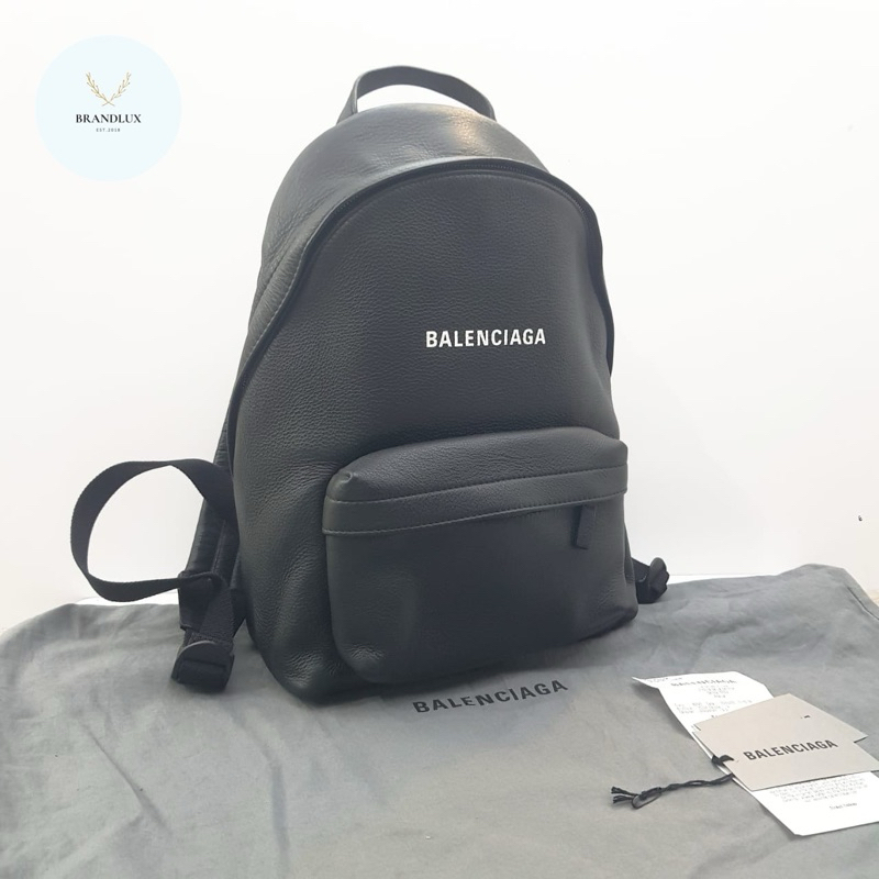 BALENCIAGA Backpack leather black log