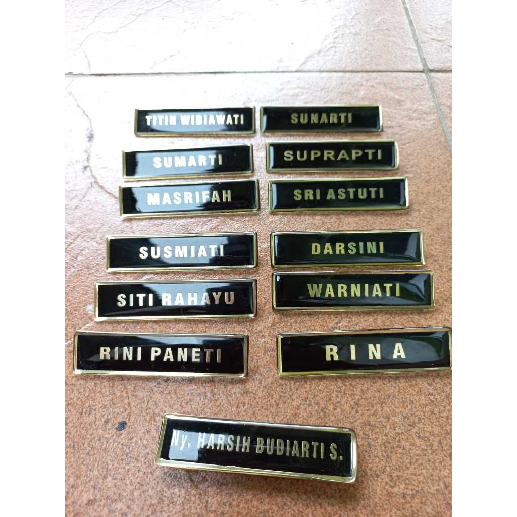 Name tag nama dada Kuningan akrilik Stainless Peniti Magnet Nama Guru Dokter Perawat Karyawan Pegawa