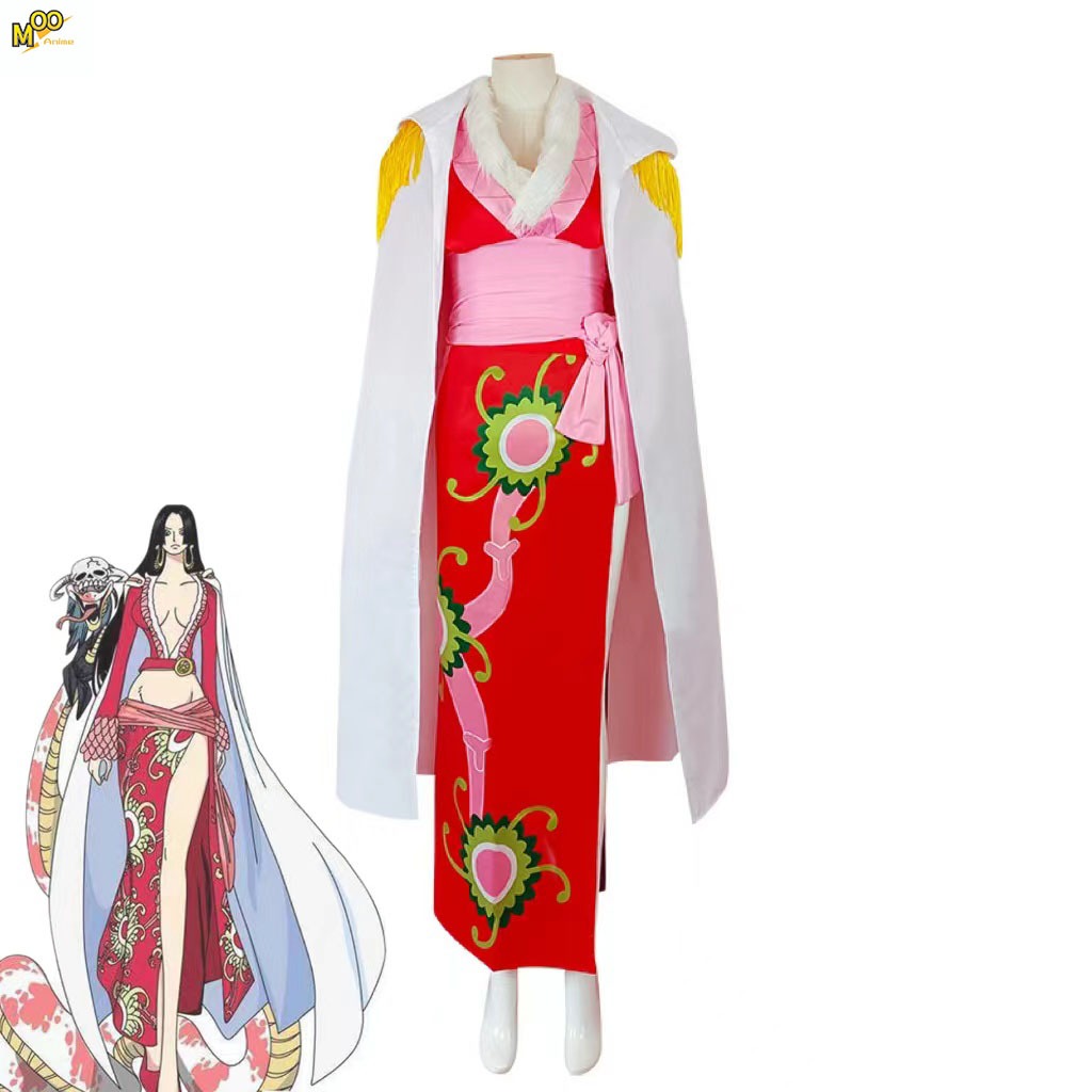 ONE PIECE Boa Hancock cosplay costume Hancock cosplay red clothes and White outer garment and wig