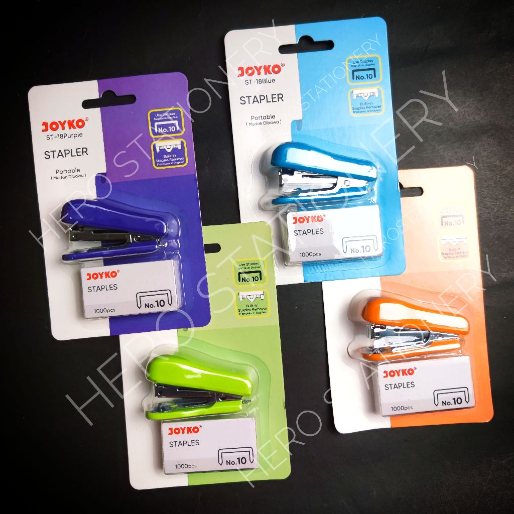 

Joyko stapler + isi staples ST-18 warna