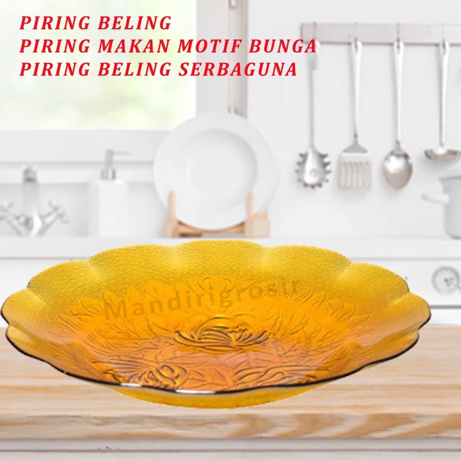 Piring Makan Motif Bunga * Piring Beling * Piring Beling Serbaguna * 1pcs
