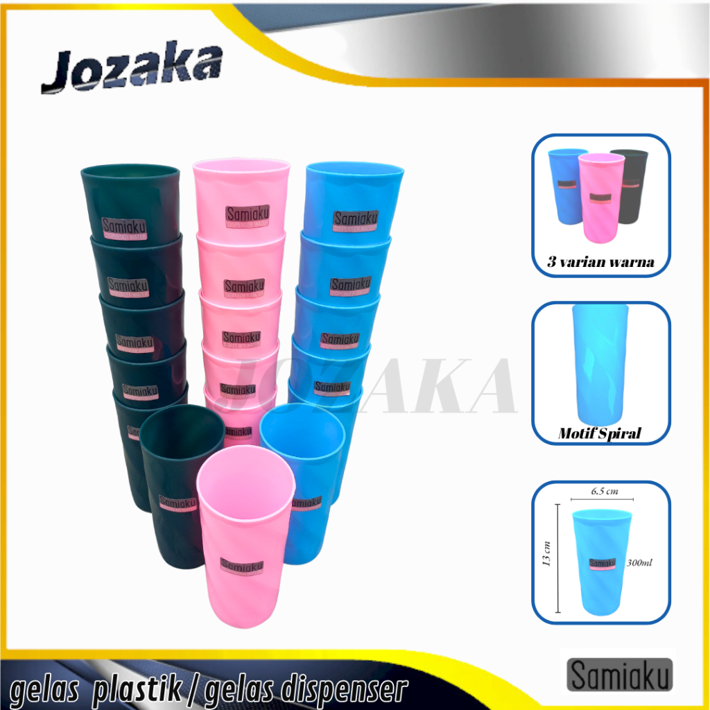 Gelas plastik cantik / gelas jus  / gelasmotif doft and glosy ulir